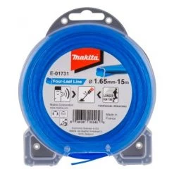 Accessoires tondeuse à herbe Makita E -01731 Fil de coupe - Ligne Four-Leaf - Bleu - 1,65 mm - 15 mètres